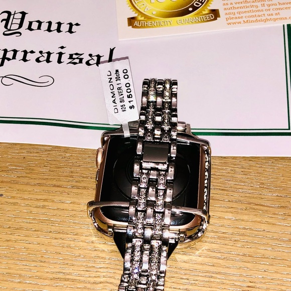 Real diamond Apple Watch bezel not CZ Not fake Custom made Sale FREE APPRAISAL - Picture 2 of 10
